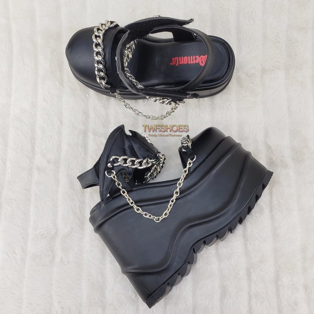 Wave 20 Platform Goth Punk Sandals Bat Closure - Picture 5 of 15